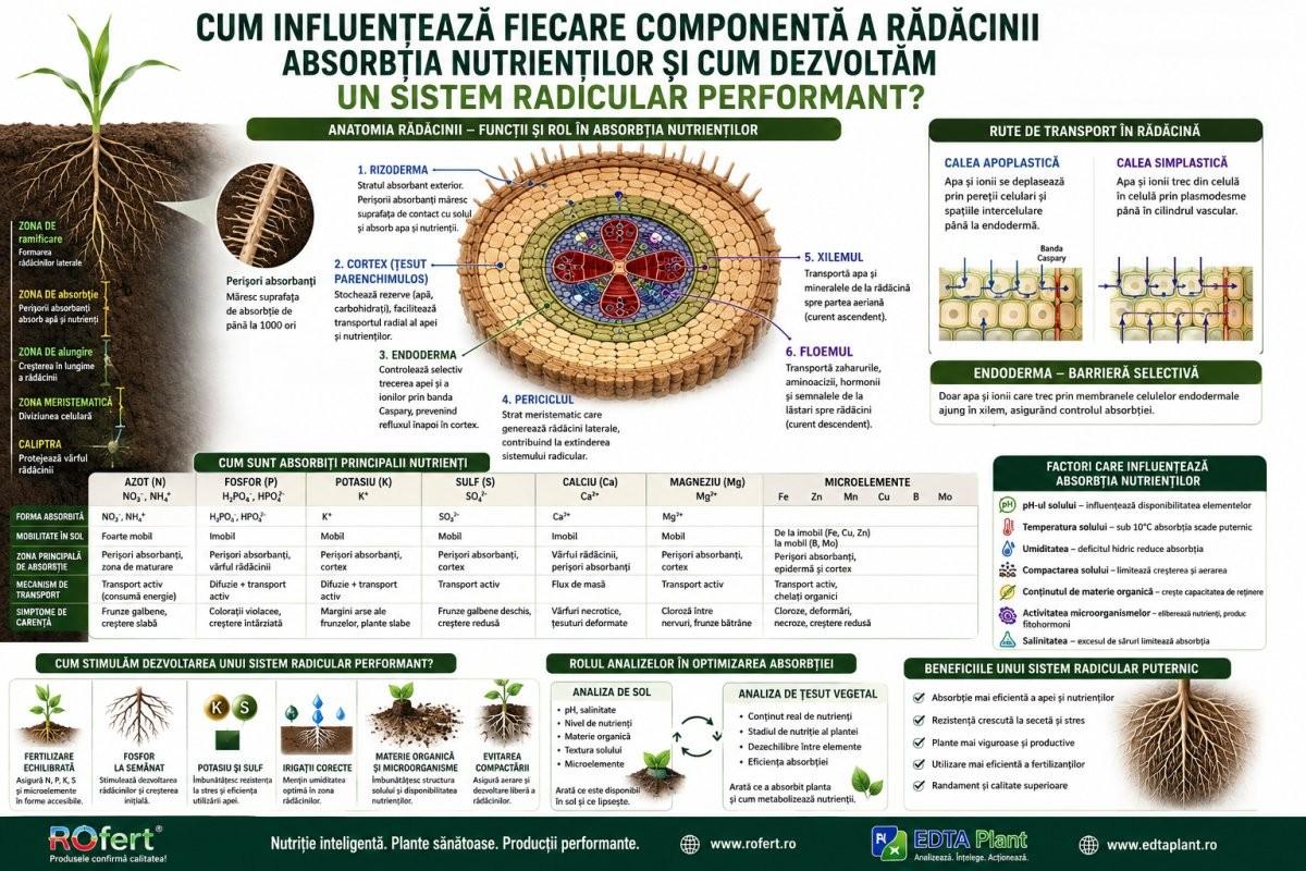 Cum influențează fiecare componentă a rădăcinii absorbția azotului, fosforului, potasiului, sulfului și microelementelor? Ghid complet pentru…