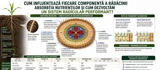 Cum influențează fiecare componentă a rădăcinii absorbția azotului, fosforului, potasiului, sulfului și microelementelor? Ghid complet pentru…
