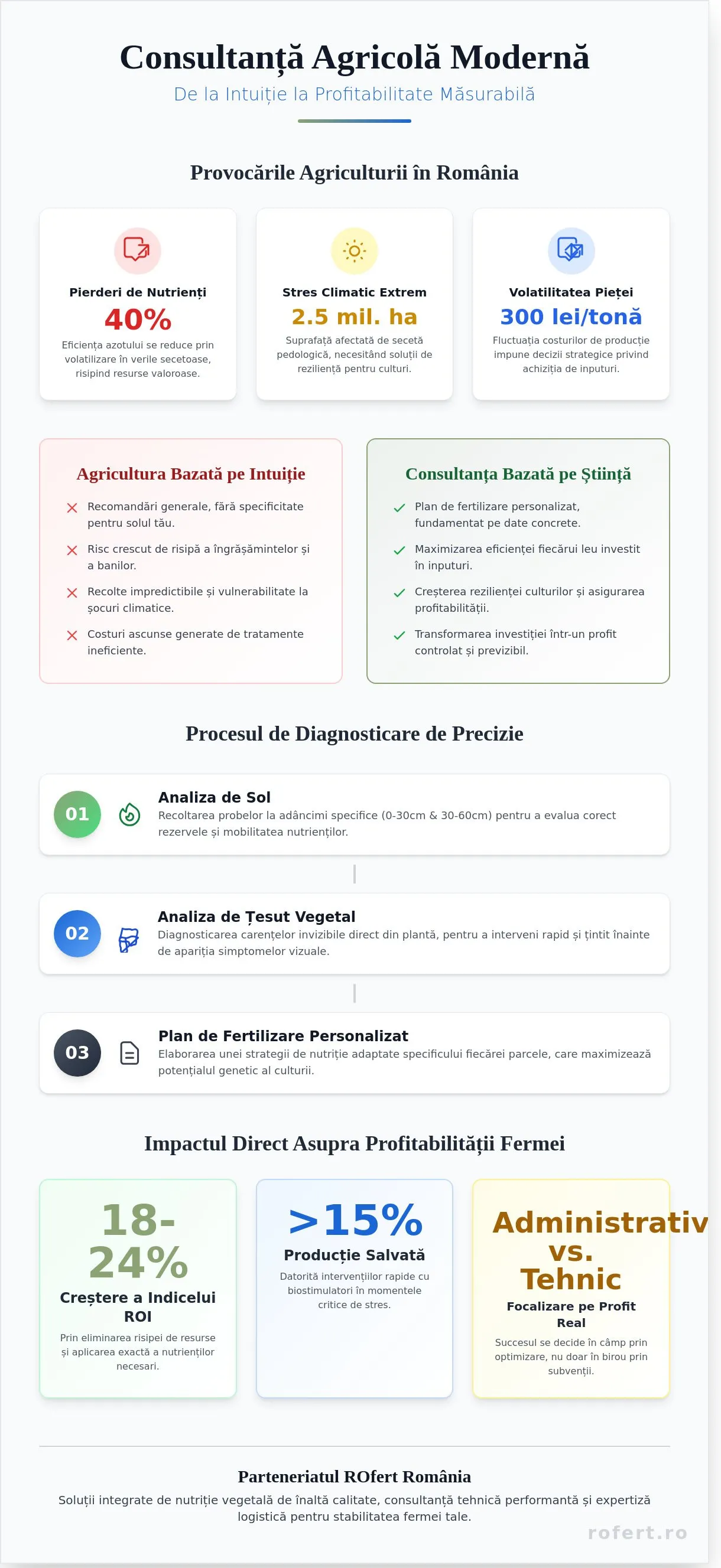 Infografic – Consultanță Agricolă de Performanță: Ghid pentru Maximizarea Recoltei în 2026