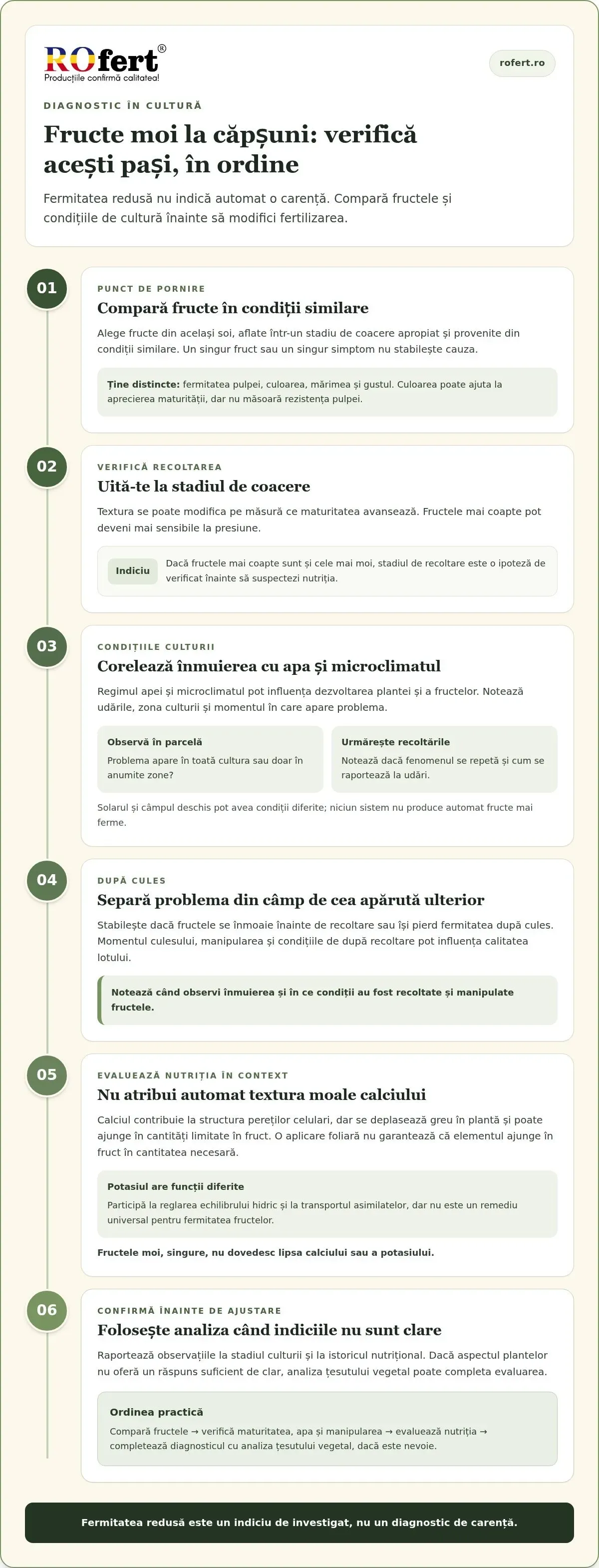 Infografic – Cum să îmbunătățești fermitatea fructelor la căpșuni: ghid agronomic practic
