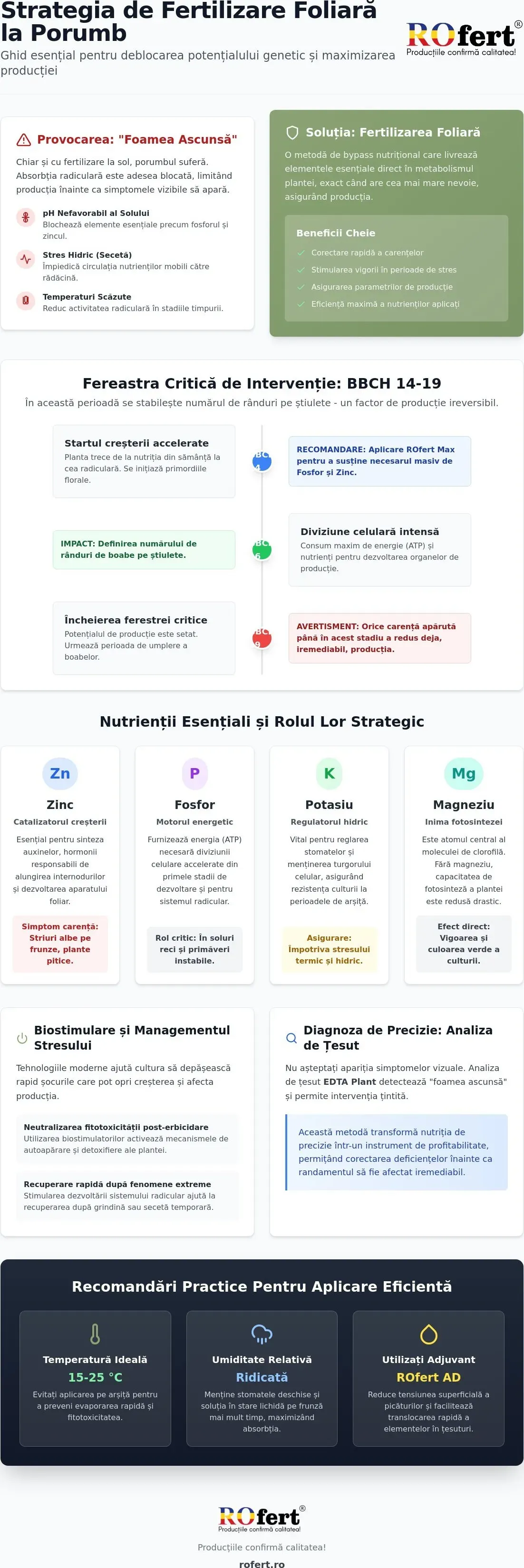 Infografic – Fertilizare foliară porumb: Strategii pentru profit maxim
