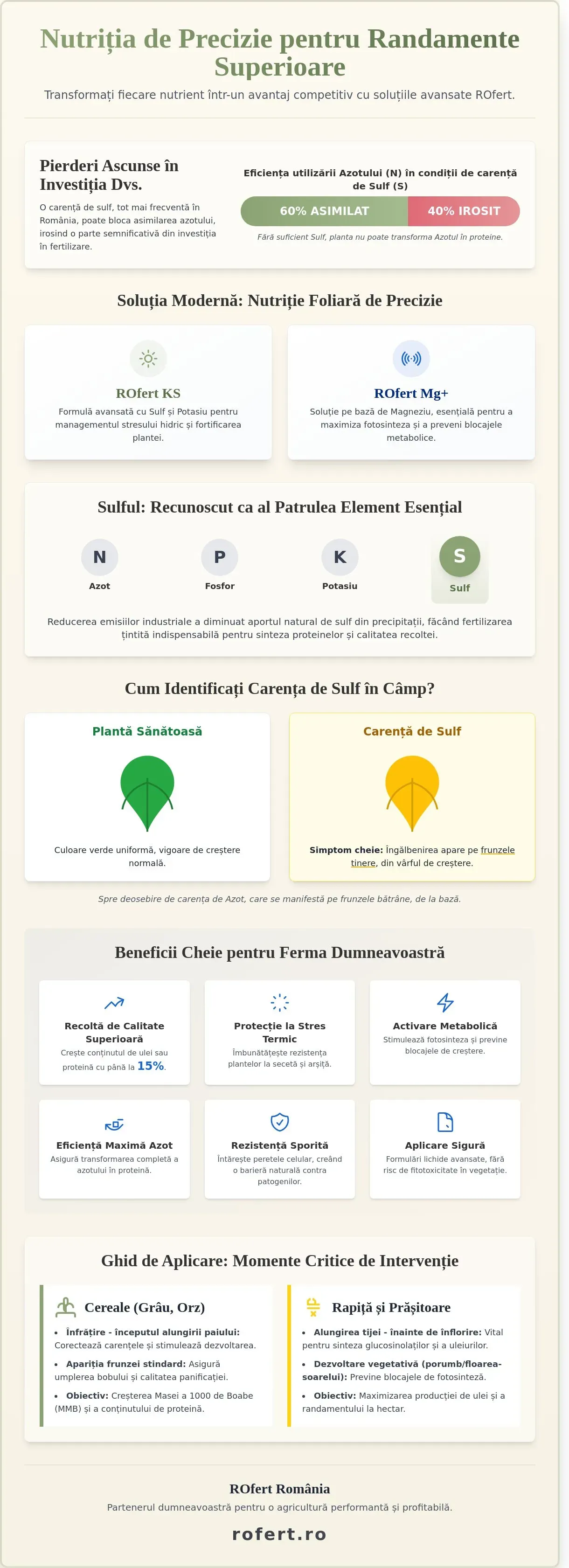 Infografic – Ghid complet pentru fertilizarea cu ROfert KS și ROfert Mg+