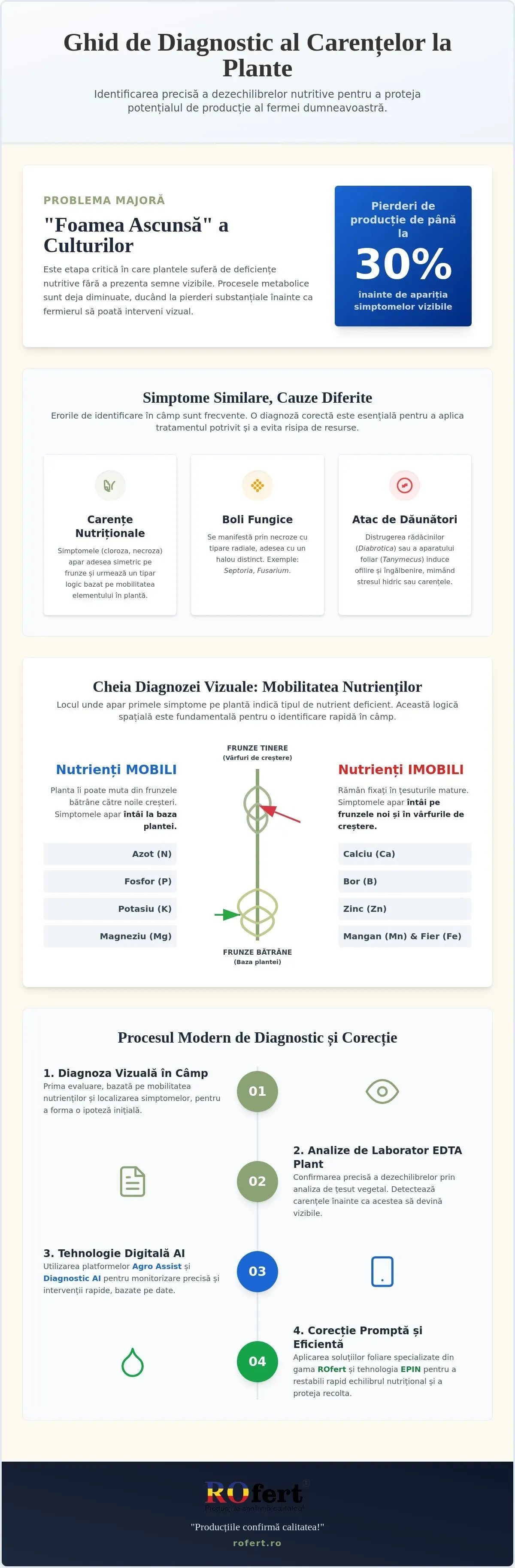 Infografic – Ghid Diagnostic Carențe Plante: Soluții și Analize EDTA