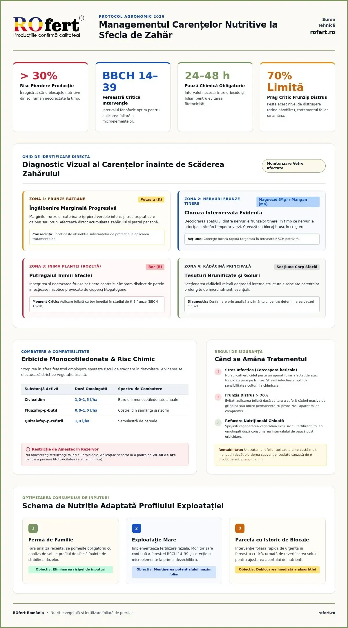 Infografic – Ghid pentru managementul carențelor la sfecla de zahăr în 2026