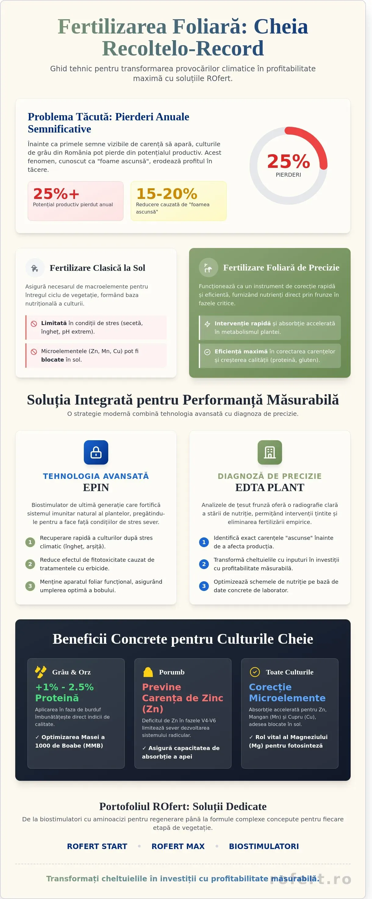 Infografic – Îngrășăminte foliare cereale: Ghid tehnic pentru optimizarea producției în 2026