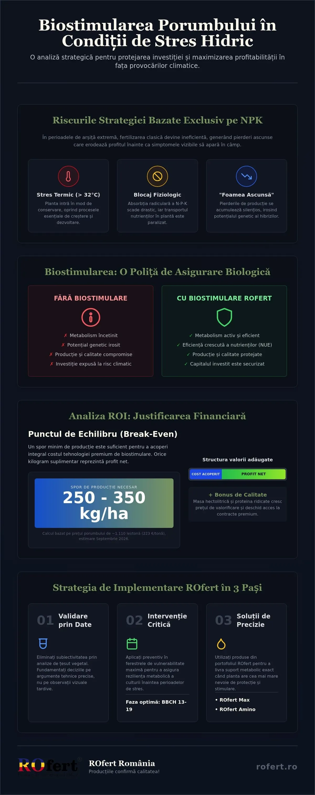 Infografic – Justificarea investiției în biostimulatori în fața conducerii: Ghid de ROI pentru fermele performante în 2026