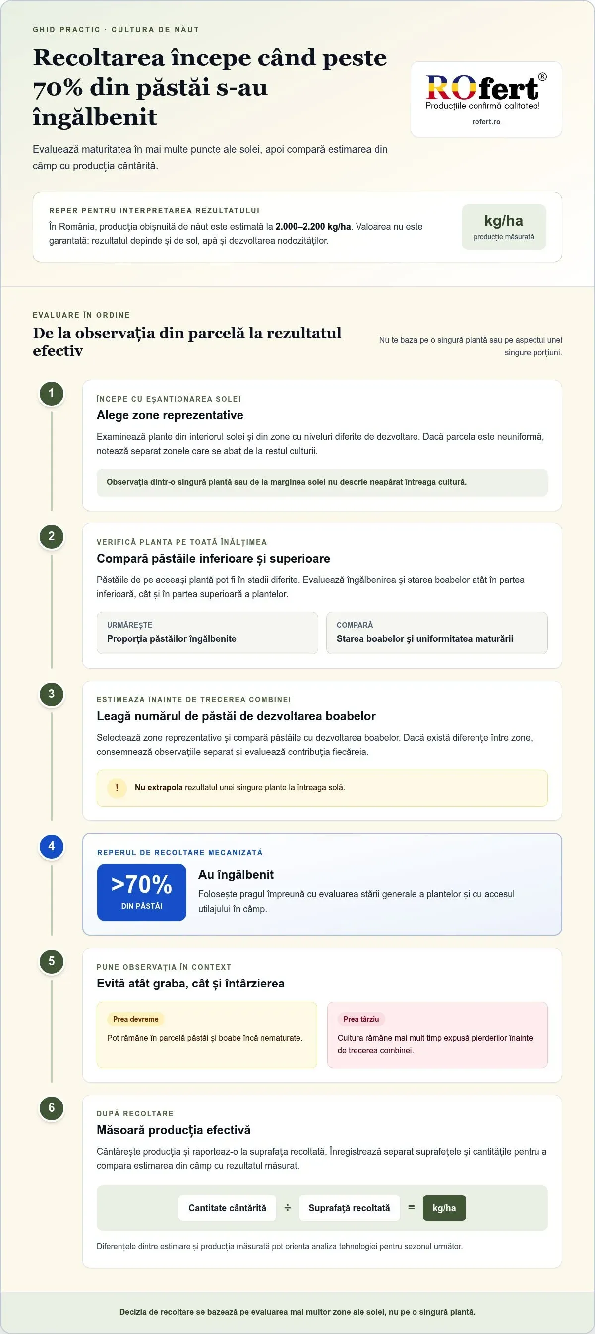 Infografic – Nutriția năutului: dozele de fertilizare și producția estimată