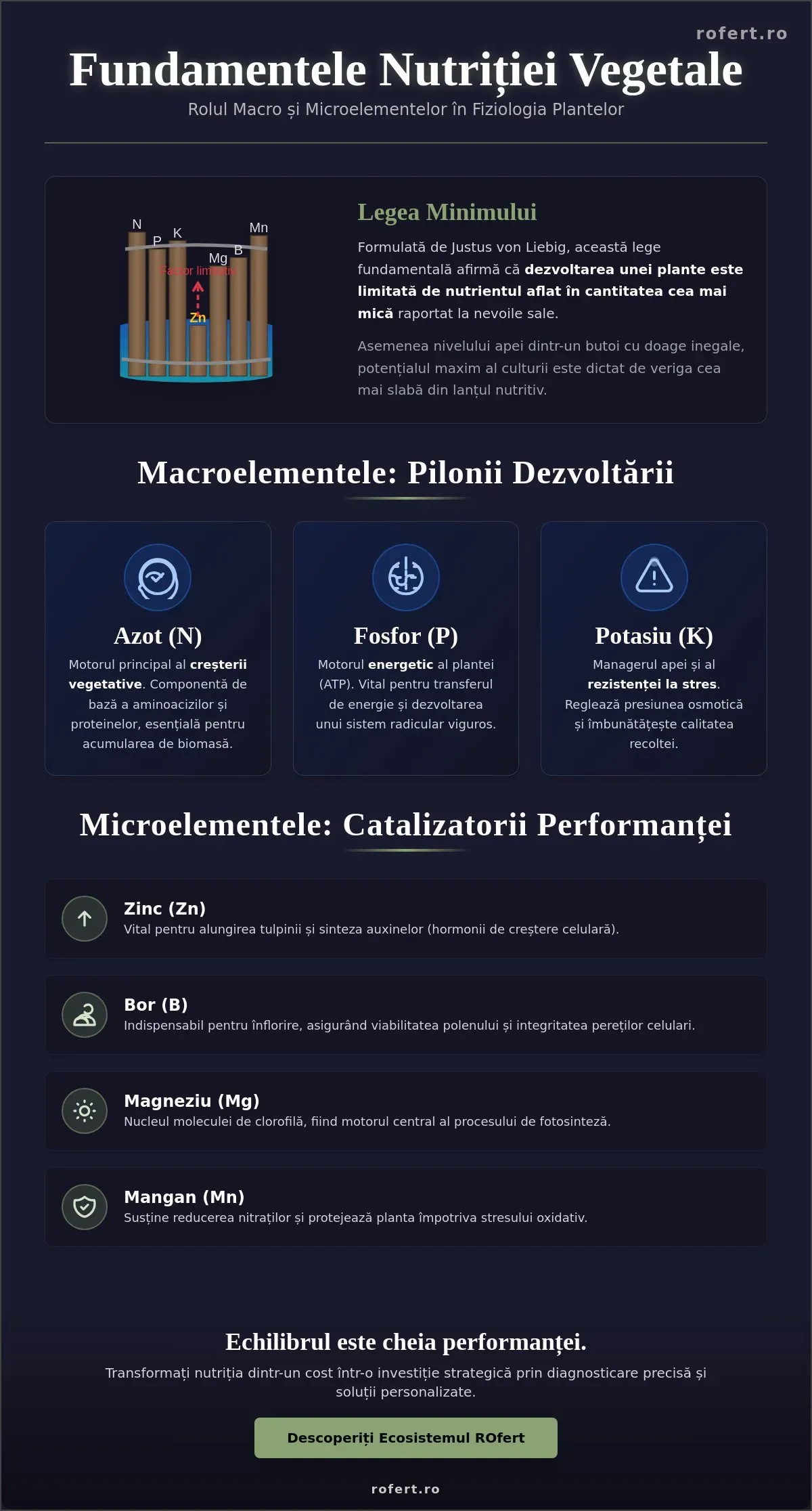 Infografic – Nutriția Plantelor și Diagnosticarea Carențelor: Ghid Strategic pentru Producții Record în 2026