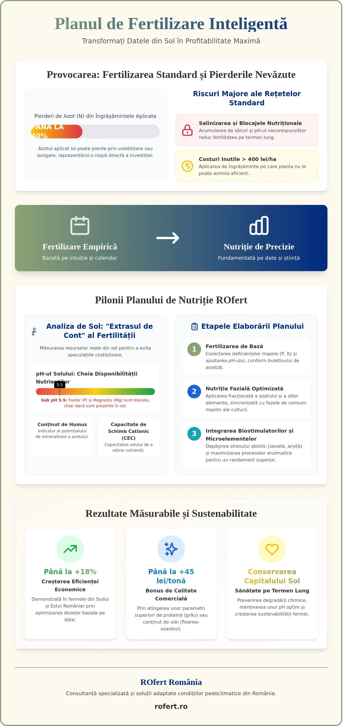 Infografic – Plan de fertilizare: Ghid strategic pentru optimizarea nutriției vegetale și a randamentului