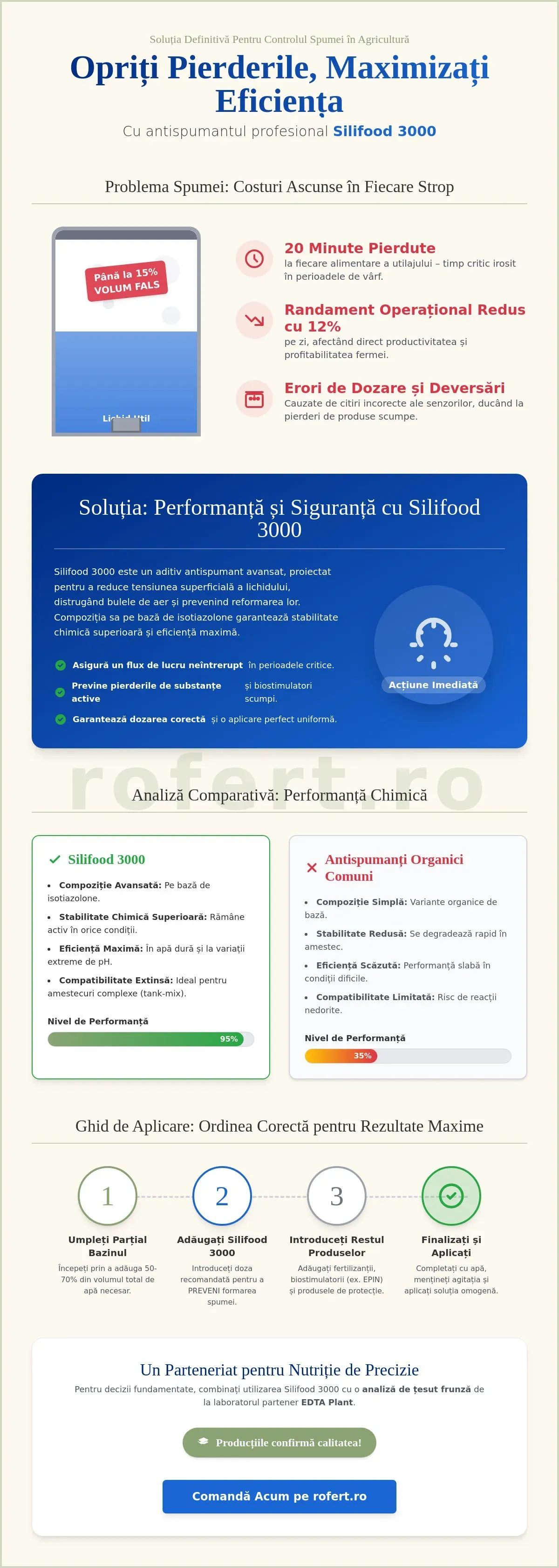 Infografic – Silifood 3000: Ghidul complet pentru controlul spumei în soluțiile de stropit în 2026