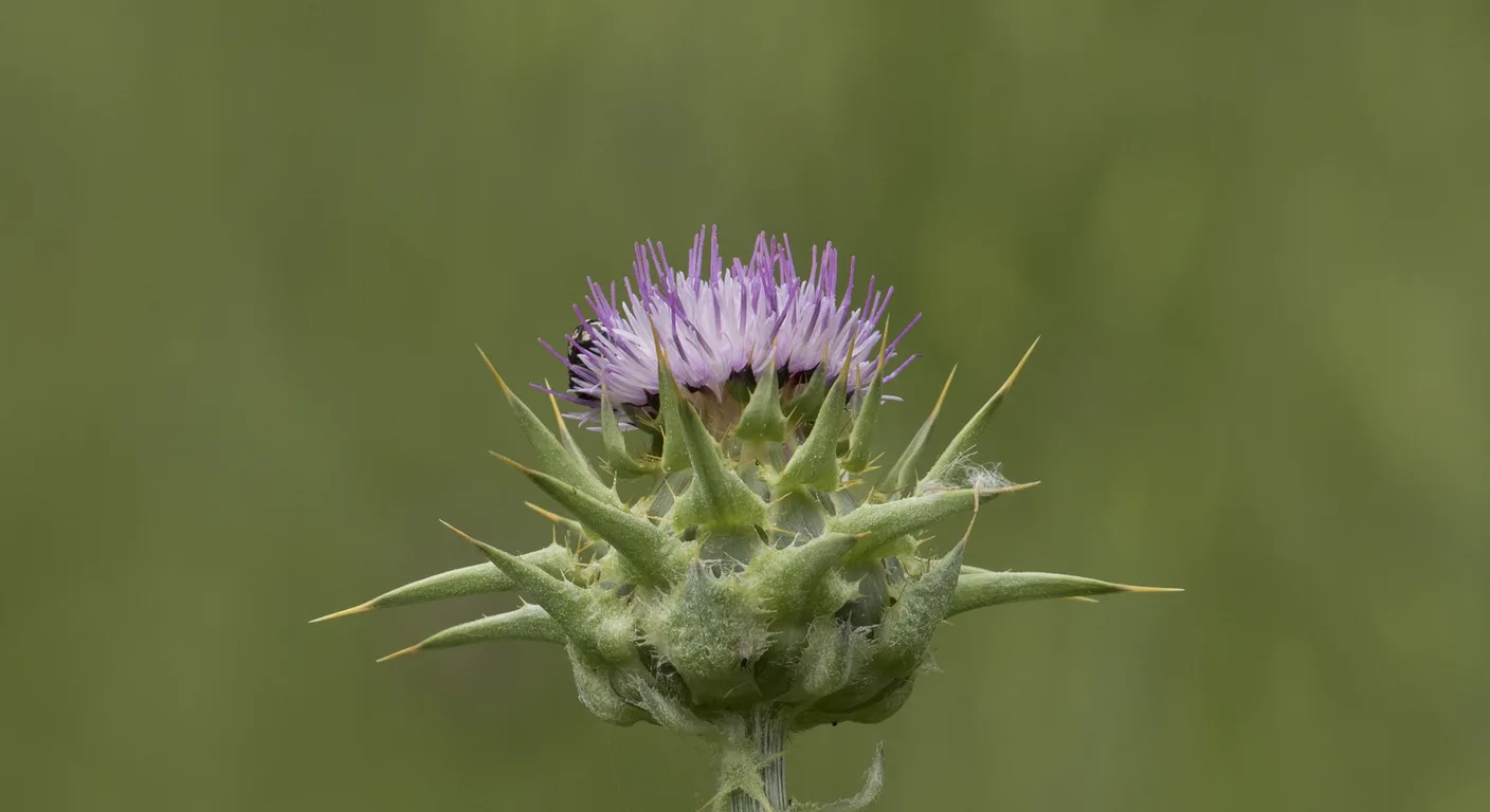 Inflorescență de armurariu (Silybum marianum)