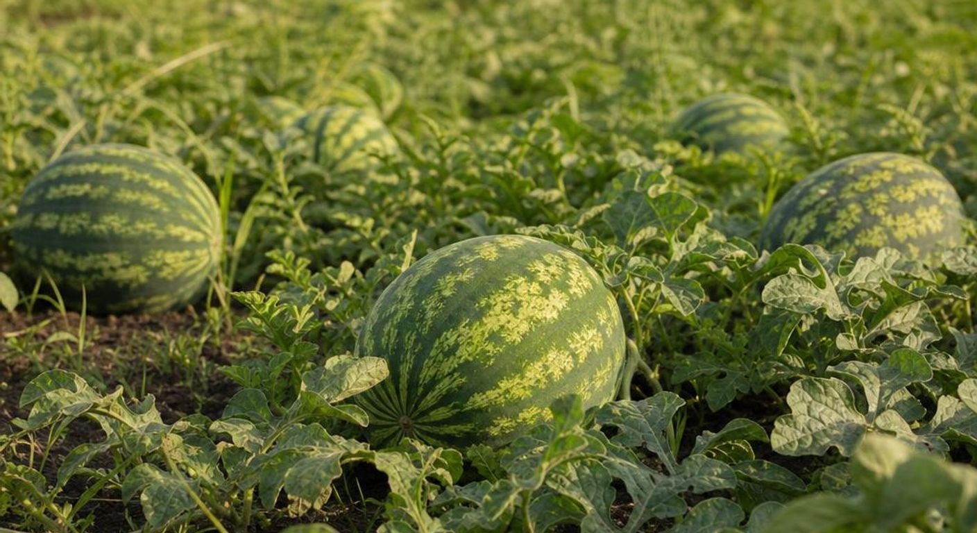 Pepene verde în cultură, cu frunze și fruct în dezvoltare