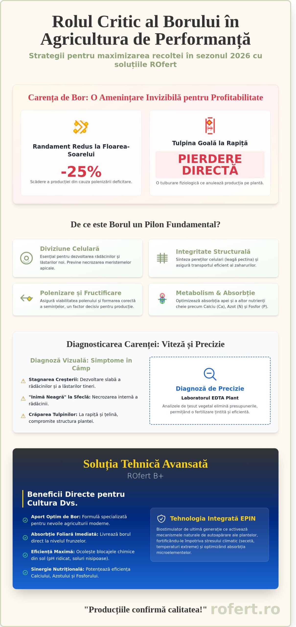 Borul în Agricultură: Importanța Vitală pentru Culturi și Strategii de Fertilizare în 2026
