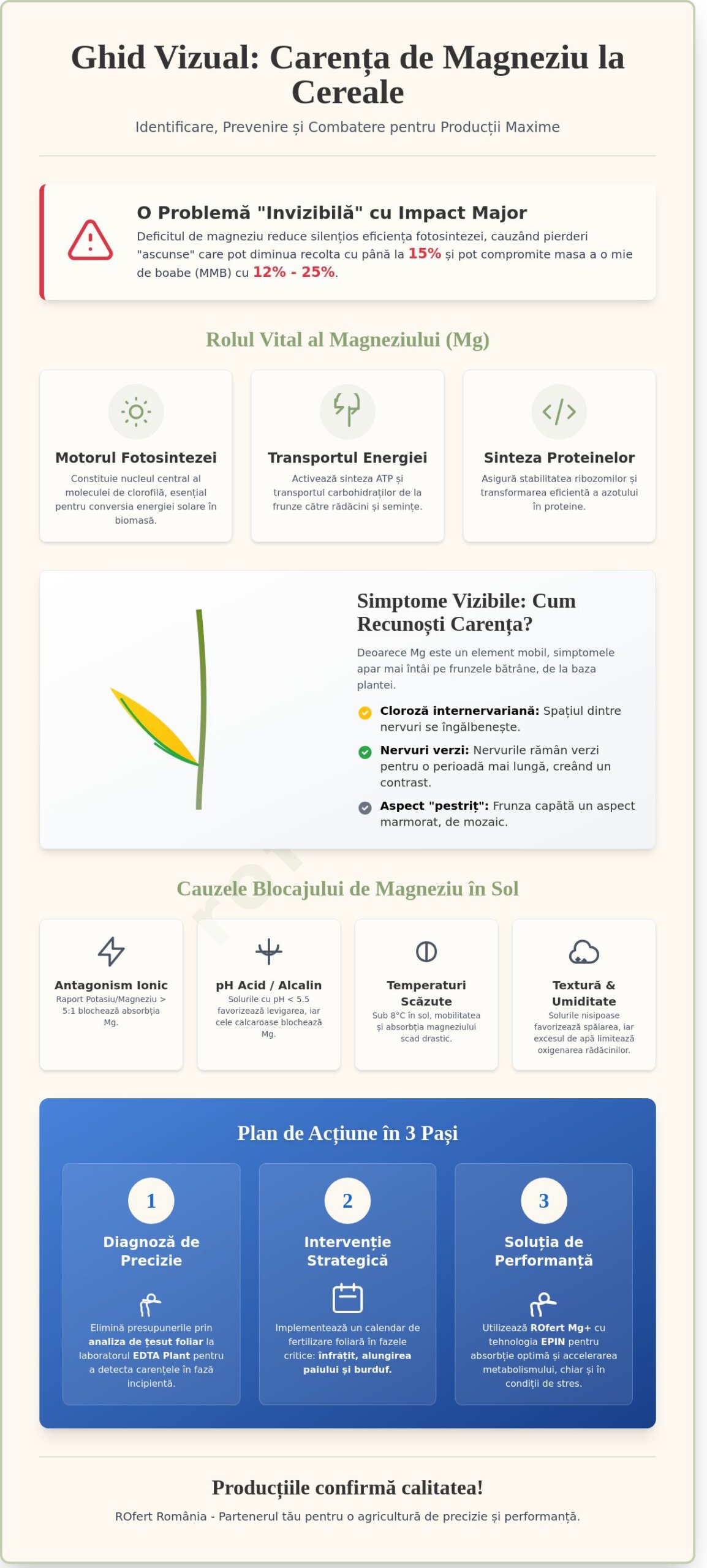 Carența de magneziu la cereale: Ghid tehnic pentru diagnosticare și tratament în 2026